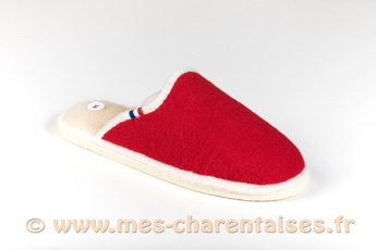 Mules semelles feutre rouge