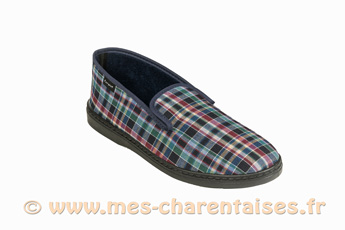 Charentaises été semelle élastomère écossais multicolore